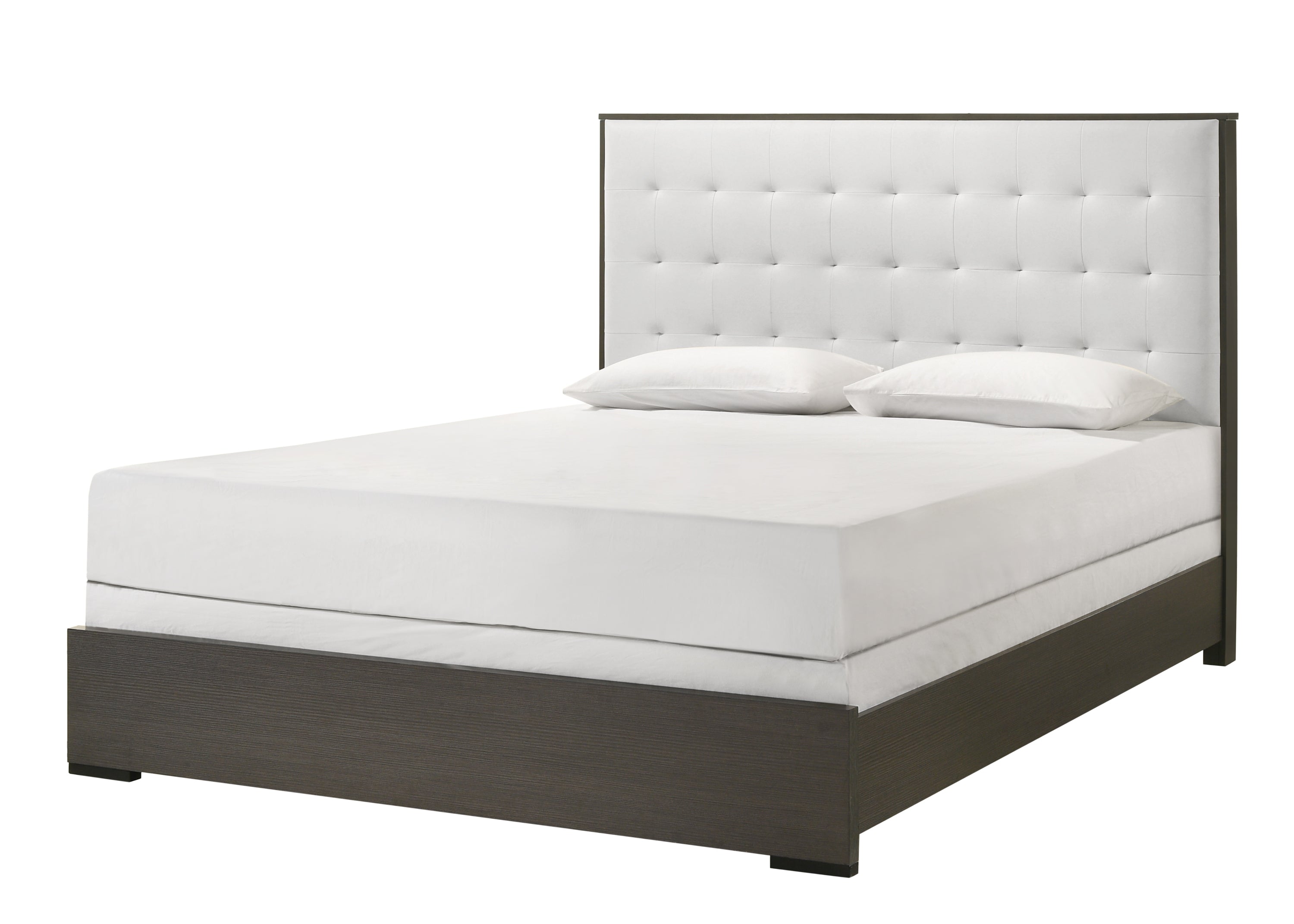 Sharpe Brown Twin Upholstered Panel Bed - SET | B4100-T-HB | B4100-T-FB | B4100-FT-RAIL | - Bien Home Furniture &amp; Electronics