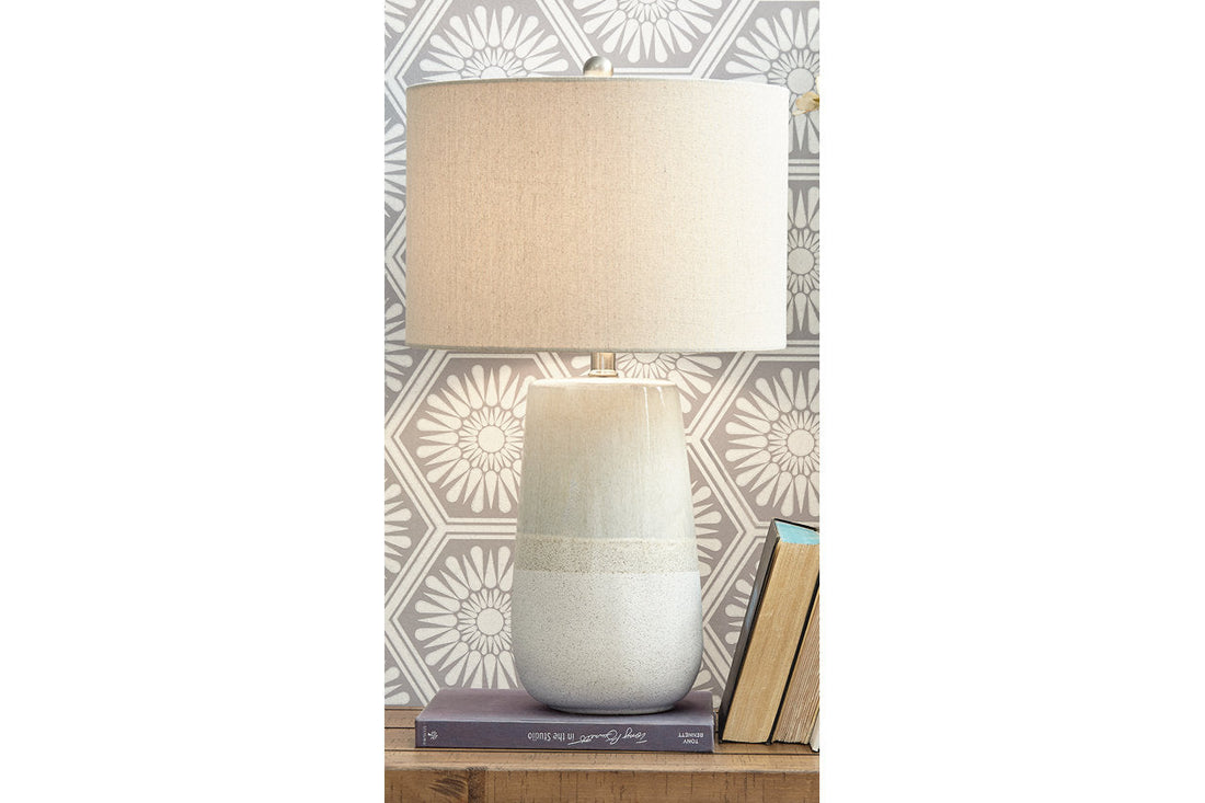 Shavon Beige/White Table Lamp - L100724 - Bien Home Furniture &amp; Electronics