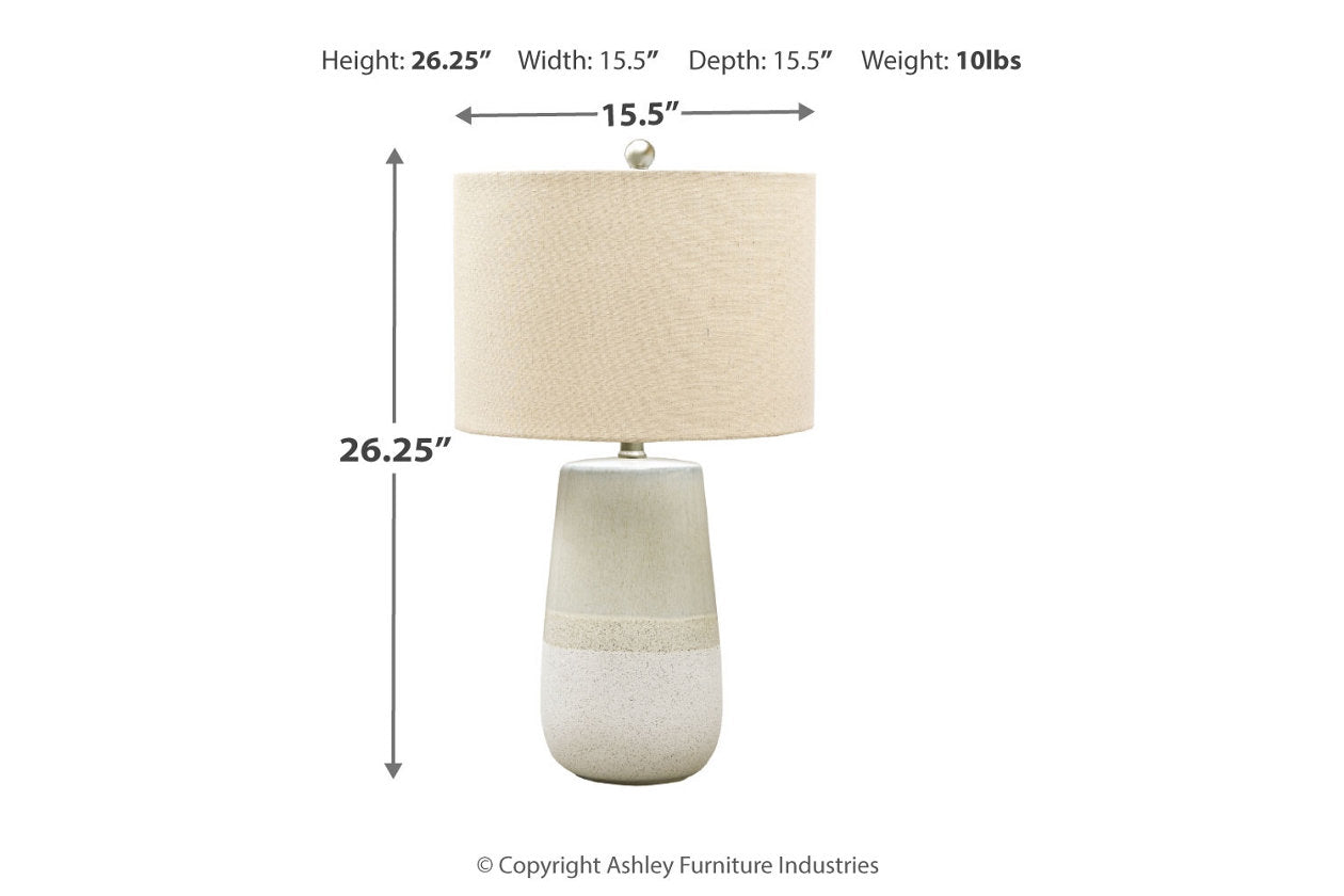 Shavon Beige/White Table Lamp - L100724 - Bien Home Furniture &amp; Electronics