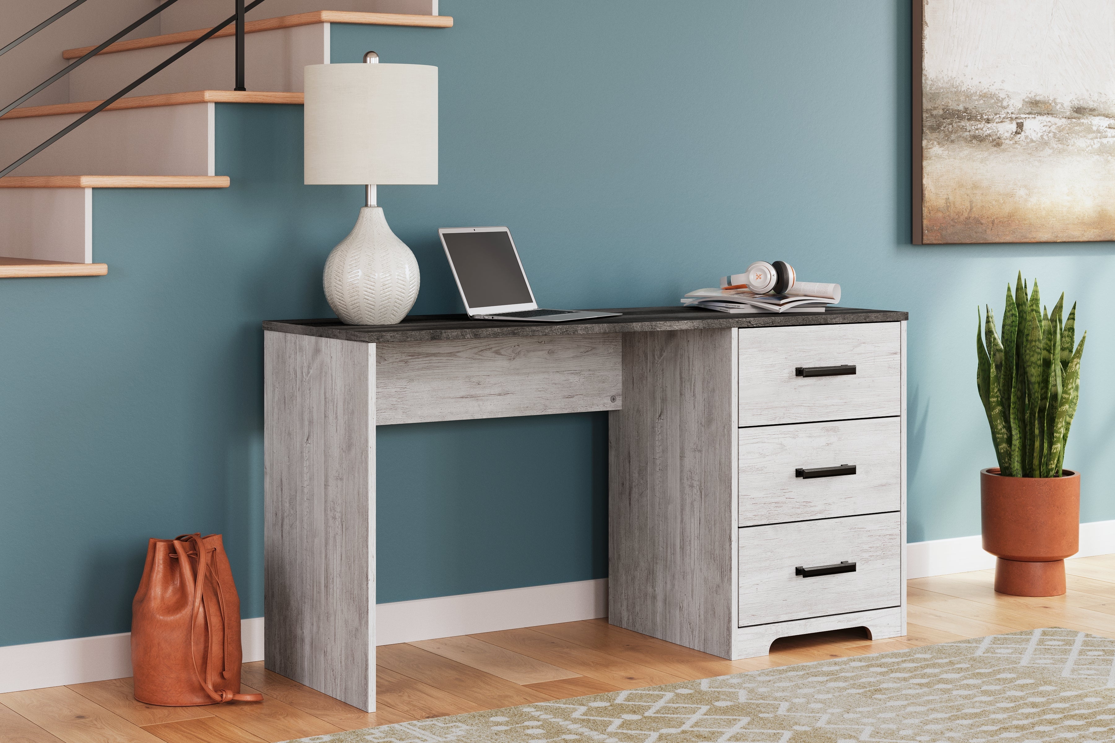 Shawburn White/Dark Charcoal Gray 54" Home Office Desk - H4121-34 - Bien Home Furniture & Electronics