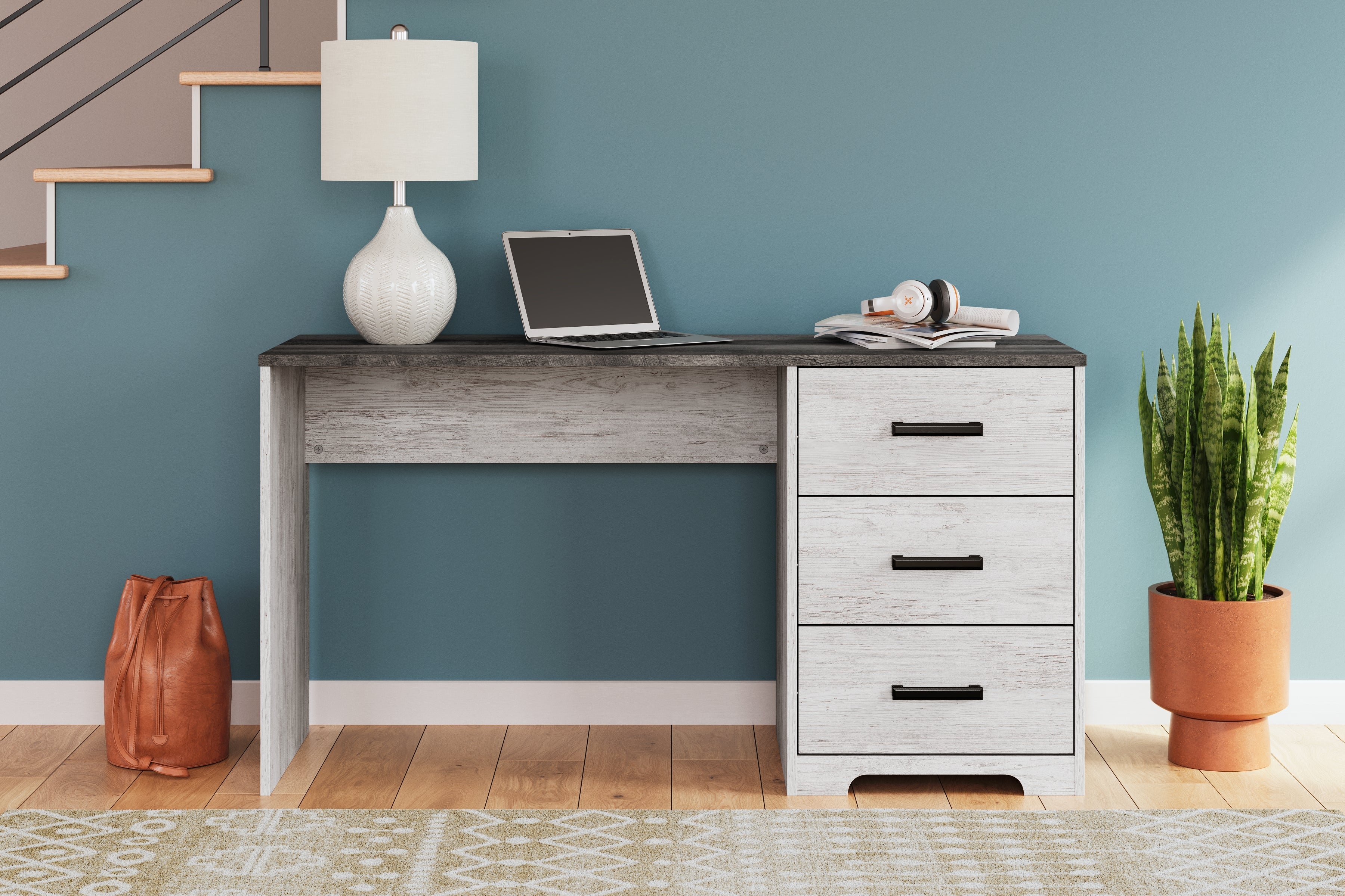Shawburn White/Dark Charcoal Gray 54" Home Office Desk - H4121-34 - Bien Home Furniture & Electronics