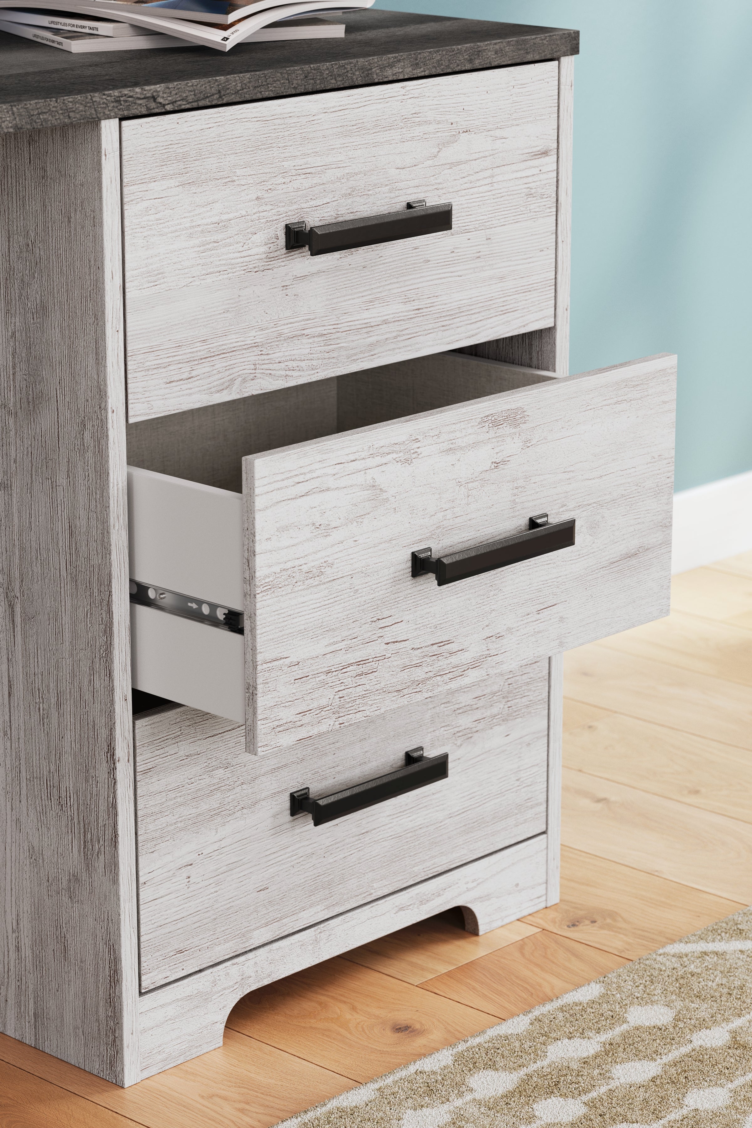 Shawburn White/Dark Charcoal Gray 54" Home Office Desk - H4121-34 - Bien Home Furniture & Electronics