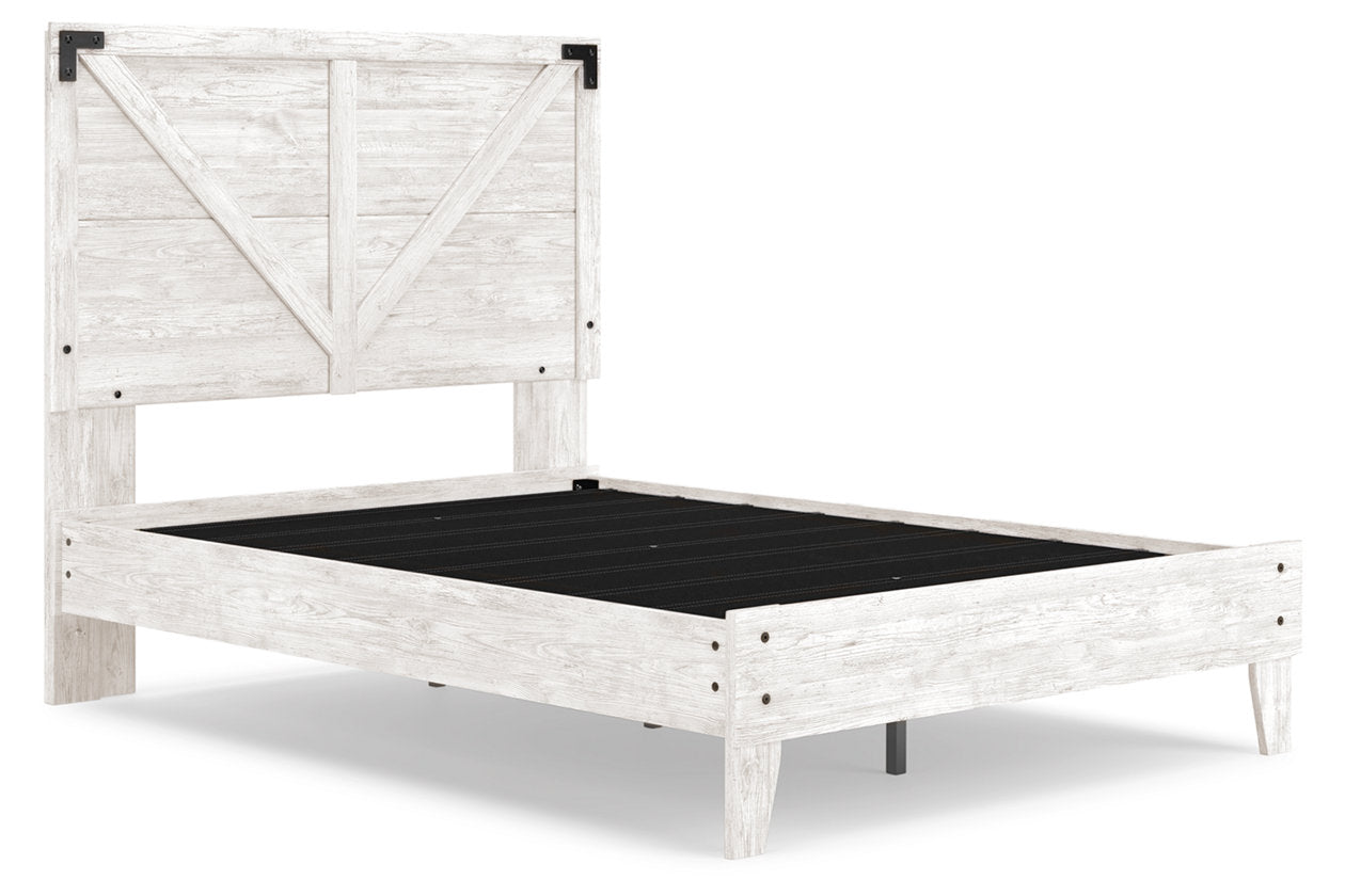 Shawburn White/Dark Charcoal Gray Full Crossbuck Panel Platform Bed - SET | EB4121-112 | EB4121-156 - Bien Home Furniture & Electronics