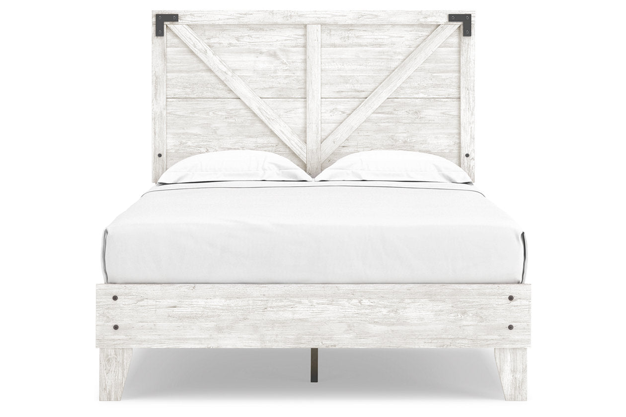 Shawburn White/Dark Charcoal Gray Full Crossbuck Panel Platform Bed - SET | EB4121-112 | EB4121-156 - Bien Home Furniture & Electronics