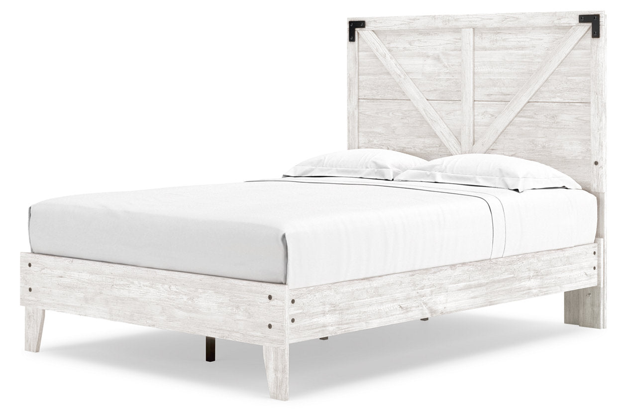 Shawburn White/Dark Charcoal Gray Full Crossbuck Panel Platform Bed - SET | EB4121-112 | EB4121-156 - Bien Home Furniture & Electronics