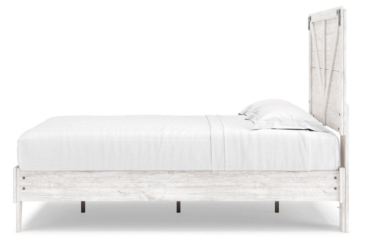 Shawburn White/Dark Charcoal Gray Full Crossbuck Panel Platform Bed - SET | EB4121-112 | EB4121-156 - Bien Home Furniture & Electronics