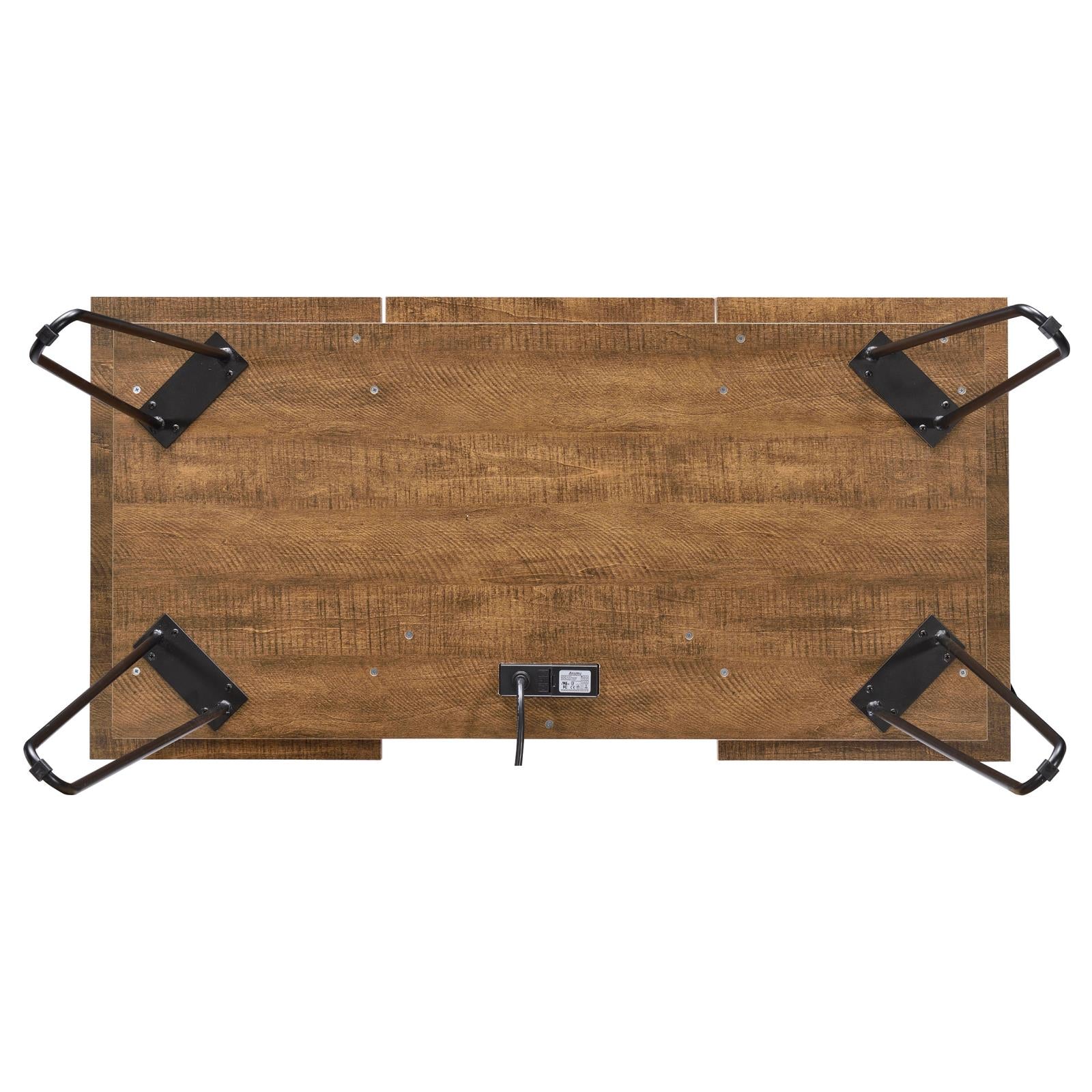 Sheeran Rustic Amber Writing Desk with 4 Hidden Storages - 802011 - Bien Home Furniture & Electronics
