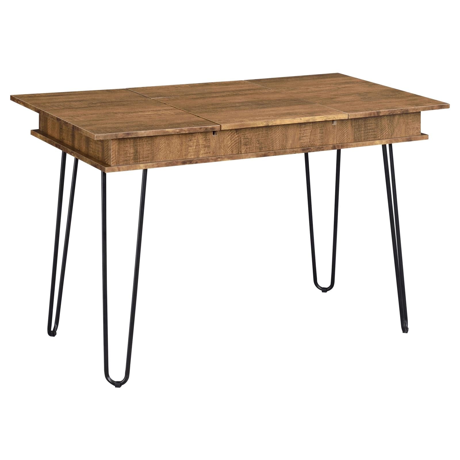 Sheeran Rustic Amber Writing Desk with 4 Hidden Storages - 802011 - Bien Home Furniture & Electronics