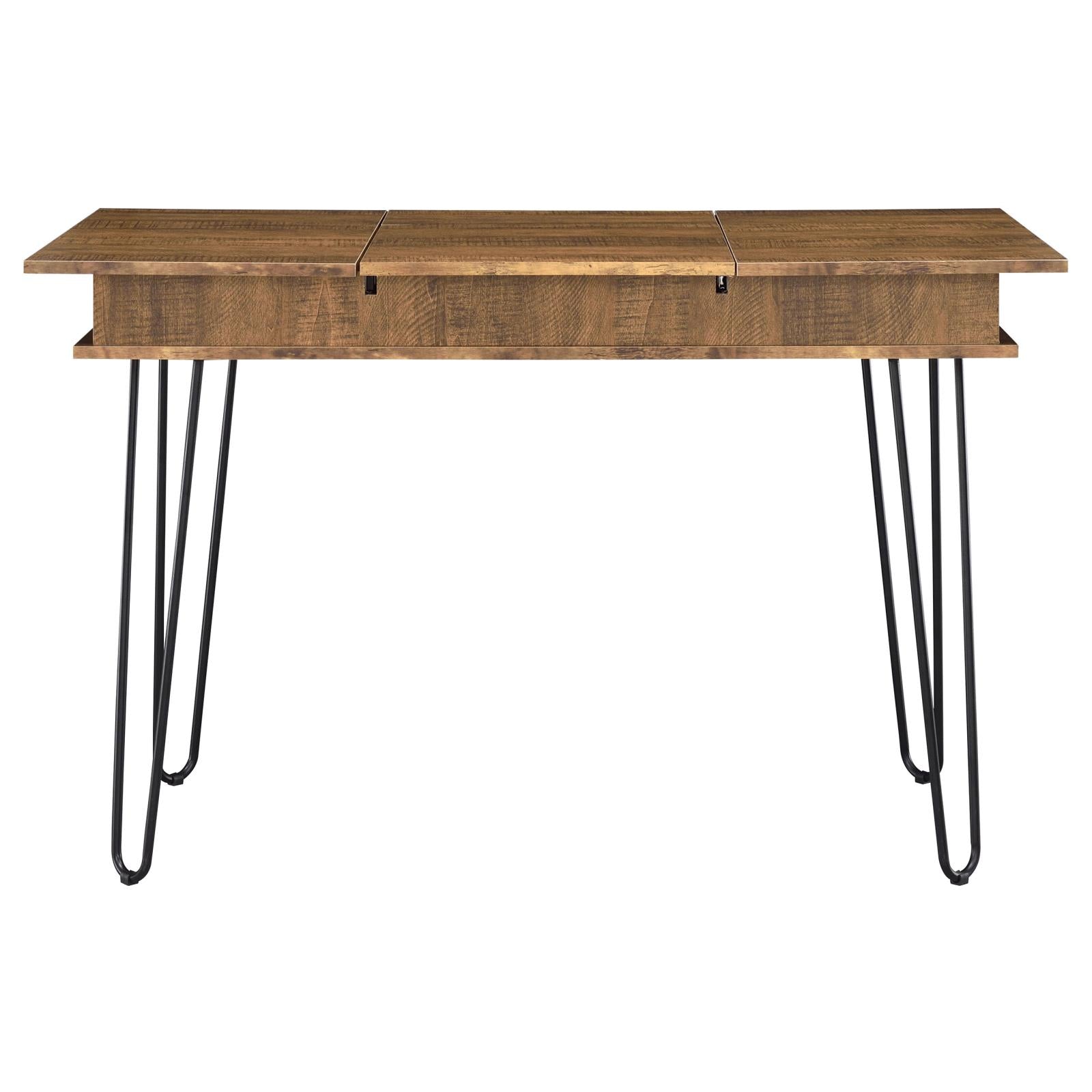Sheeran Rustic Amber Writing Desk with 4 Hidden Storages - 802011 - Bien Home Furniture & Electronics