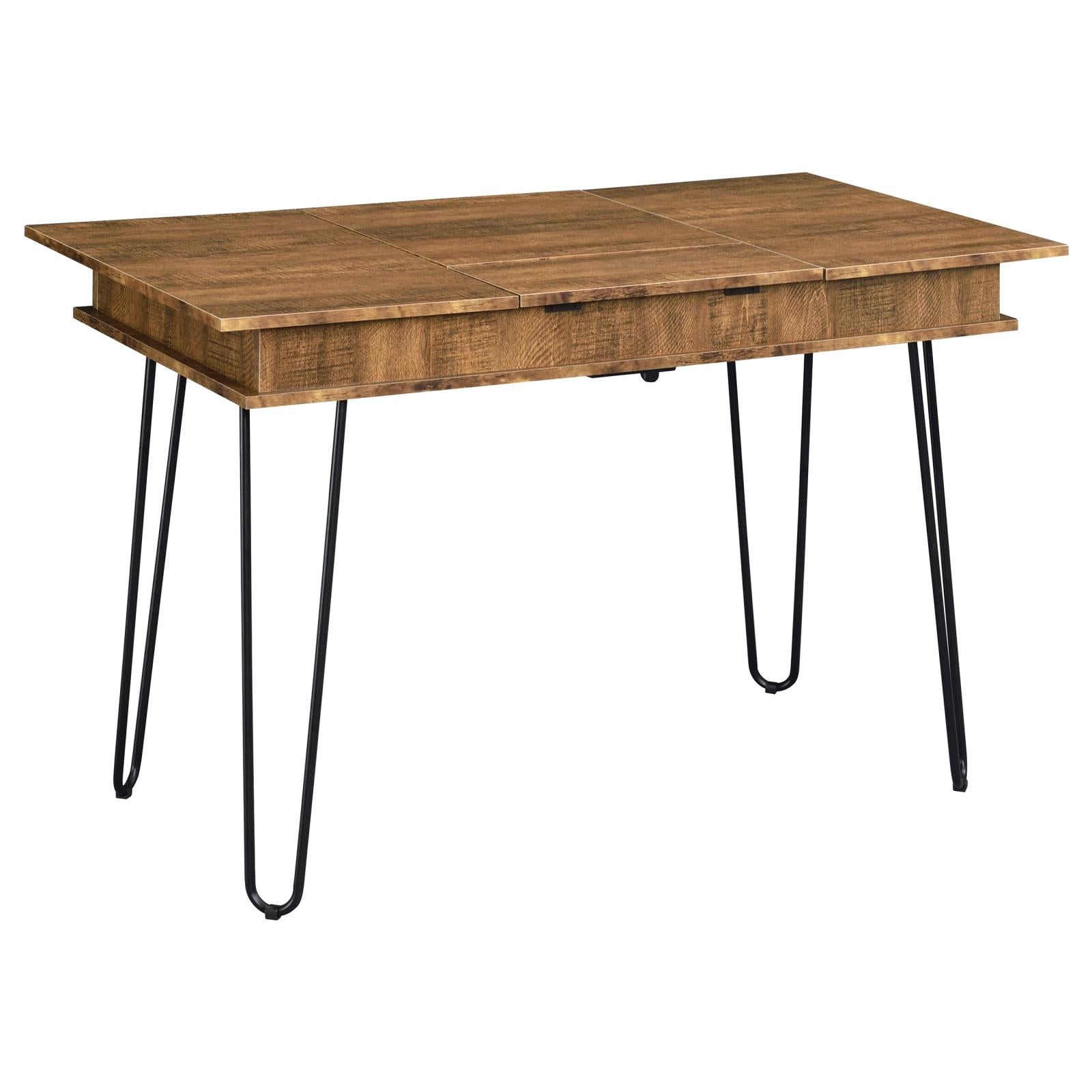 Sheeran Rustic Amber Writing Desk with 4 Hidden Storages - 802011 - Bien Home Furniture & Electronics