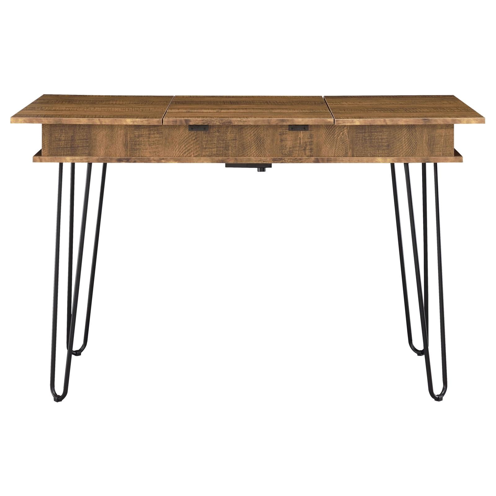 Sheeran Rustic Amber Writing Desk with 4 Hidden Storages - 802011 - Bien Home Furniture & Electronics