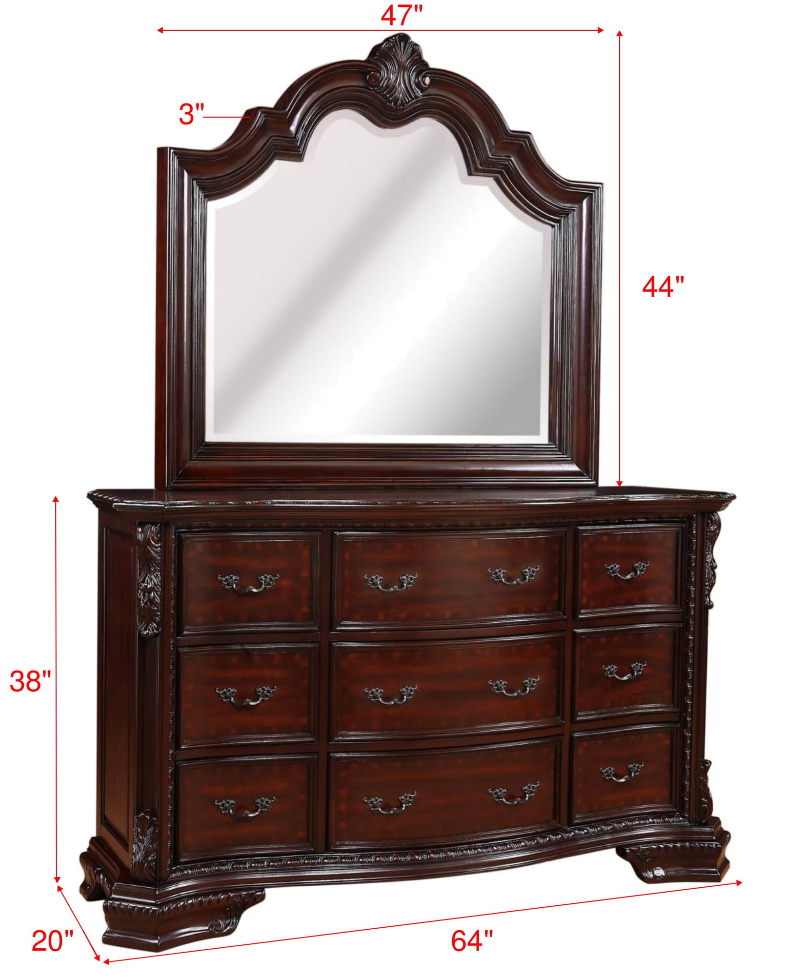 Sheffield Rich Brown Bedroom Mirror (Mirror Only) - B1100-11 - Bien Home Furniture & Electronics