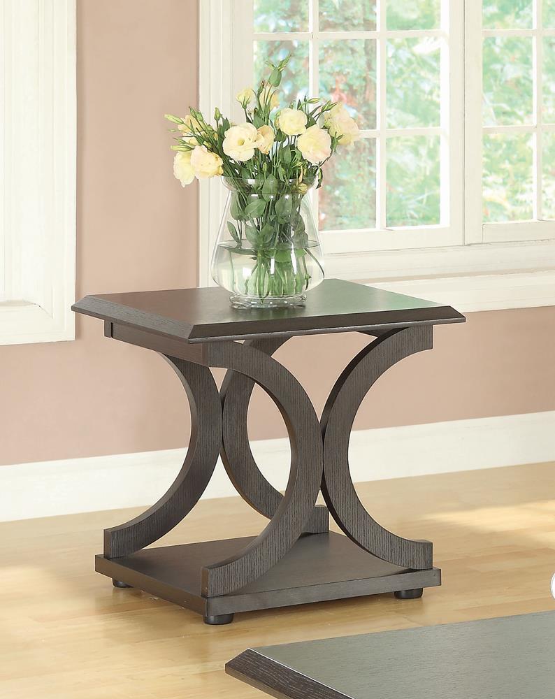 Shelly C-Shaped Base End Table Cappuccino - 703147 - Bien Home Furniture &amp; Electronics