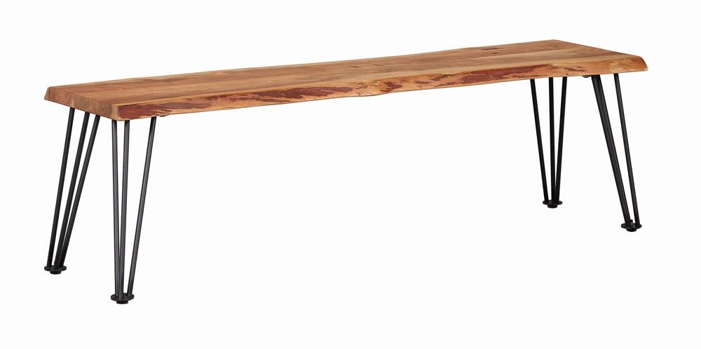 Sherman Natural Acacia/Matte Black Bench - 190913 - Bien Home Furniture & Electronics