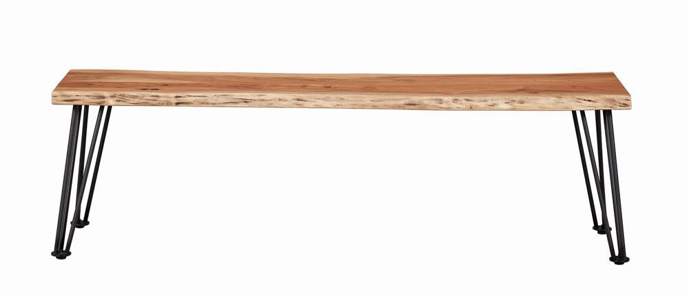 Sherman Natural Acacia/Matte Black Bench - 190913 - Bien Home Furniture & Electronics