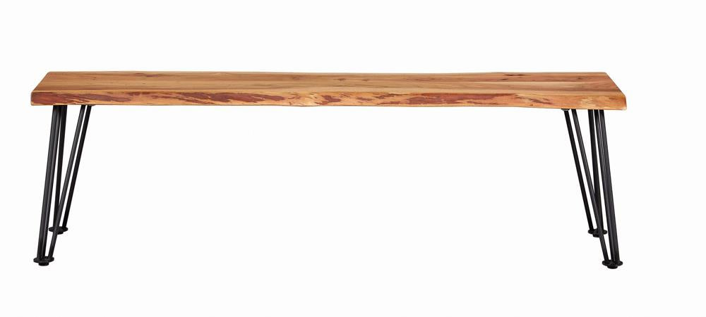 Sherman Natural Acacia/Matte Black Bench - 190913 - Bien Home Furniture & Electronics