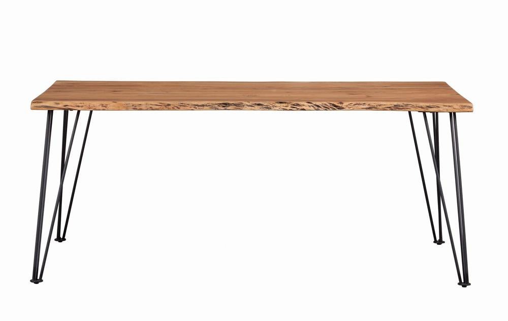 Sherman Natural Acacia/Matte Black Rectangular Dining Table - 190911 - Bien Home Furniture & Electronics