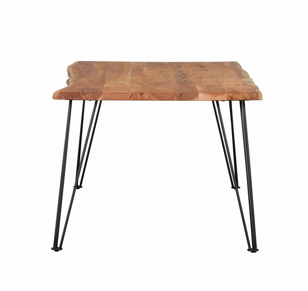 Sherman Natural Acacia/Matte Black Rectangular Dining Table - 190911 - Bien Home Furniture & Electronics