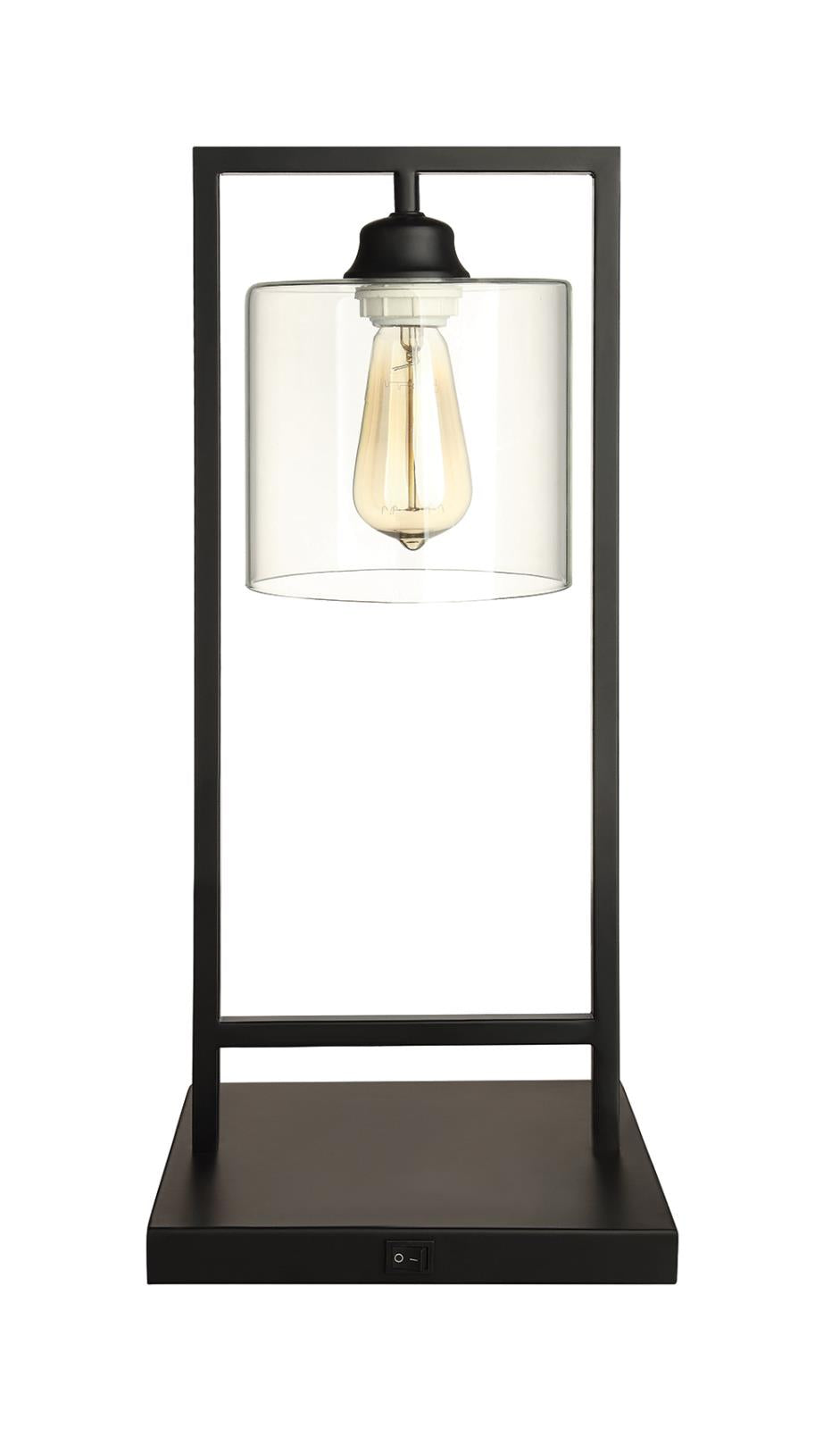 Shoto Glass Shade Table Lamp Black - 902964 - Bien Home Furniture &amp; Electronics
