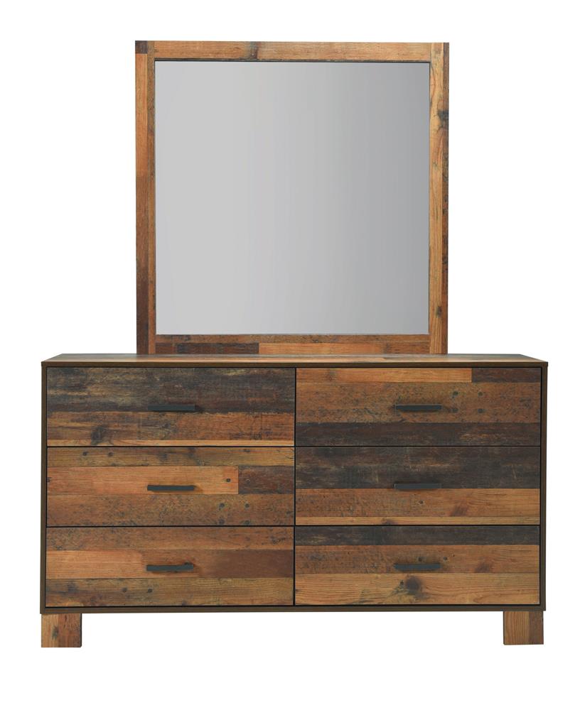 Sidney Rustic Pine Square Mirror - 223144 - Bien Home Furniture &amp; Electronics