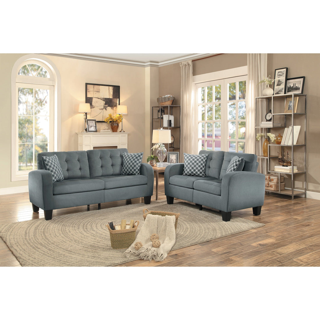 Sinclair Gray Living Room Set - SET | 8202GRY-3 | 8202GRY-2 - Bien Home Furniture &amp; Electronics