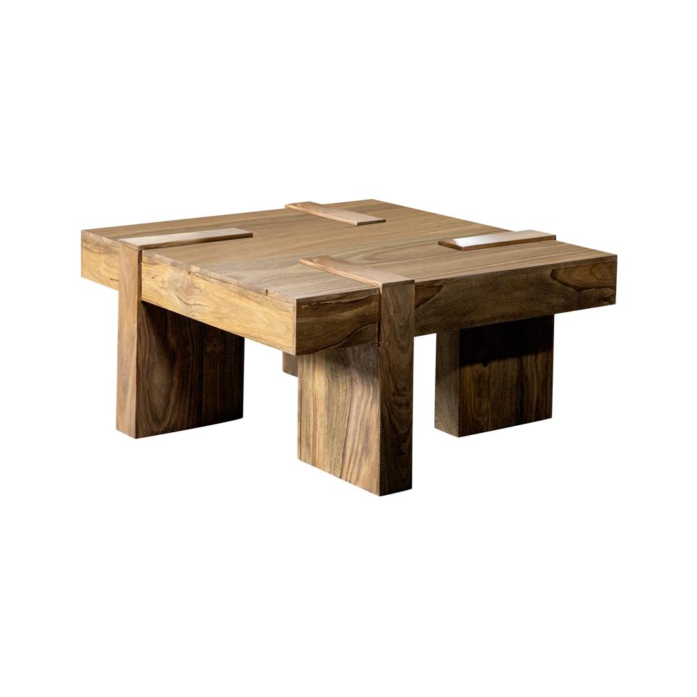 Skeet Natural Sheesham Wooden Square Coffee Table - 724138 - Bien Home Furniture & Electronics