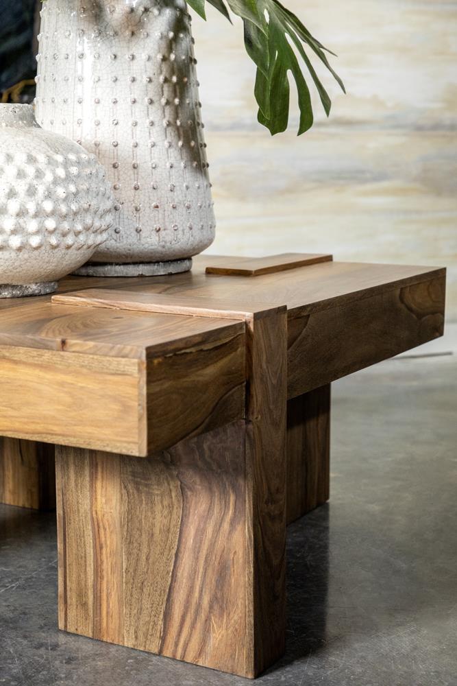 Skeet Natural Sheesham Wooden Square Coffee Table - 724138 - Bien Home Furniture & Electronics
