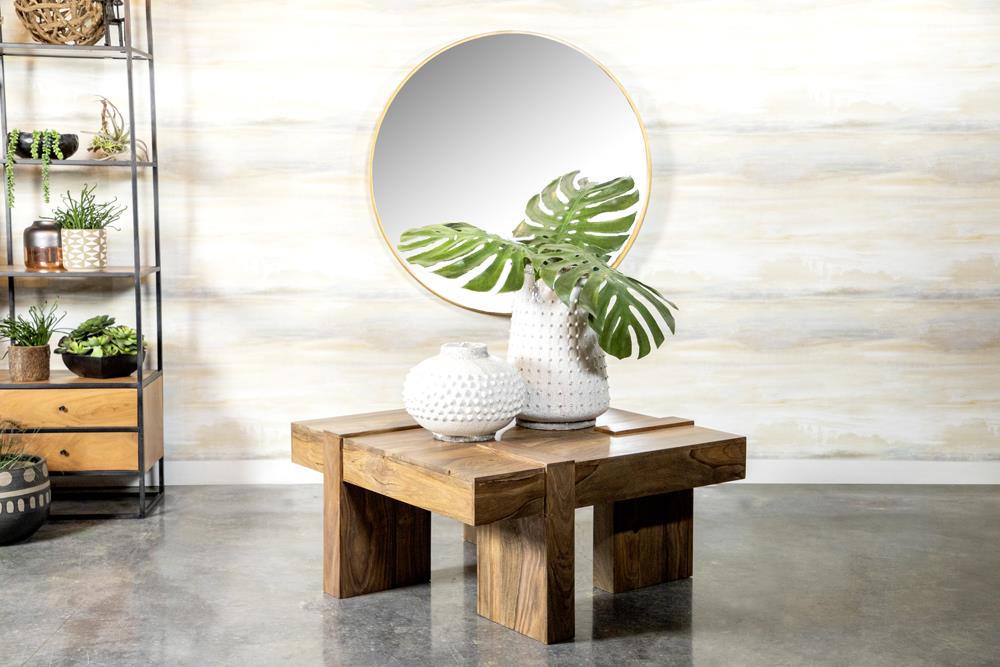 Skeet Natural Sheesham Wooden Square Coffee Table - 724138 - Bien Home Furniture & Electronics