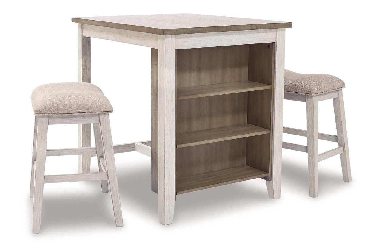 Skempton White/Light 3-Piece Brown Counter Height Set - D394-113 - Bien Home Furniture & Electronics