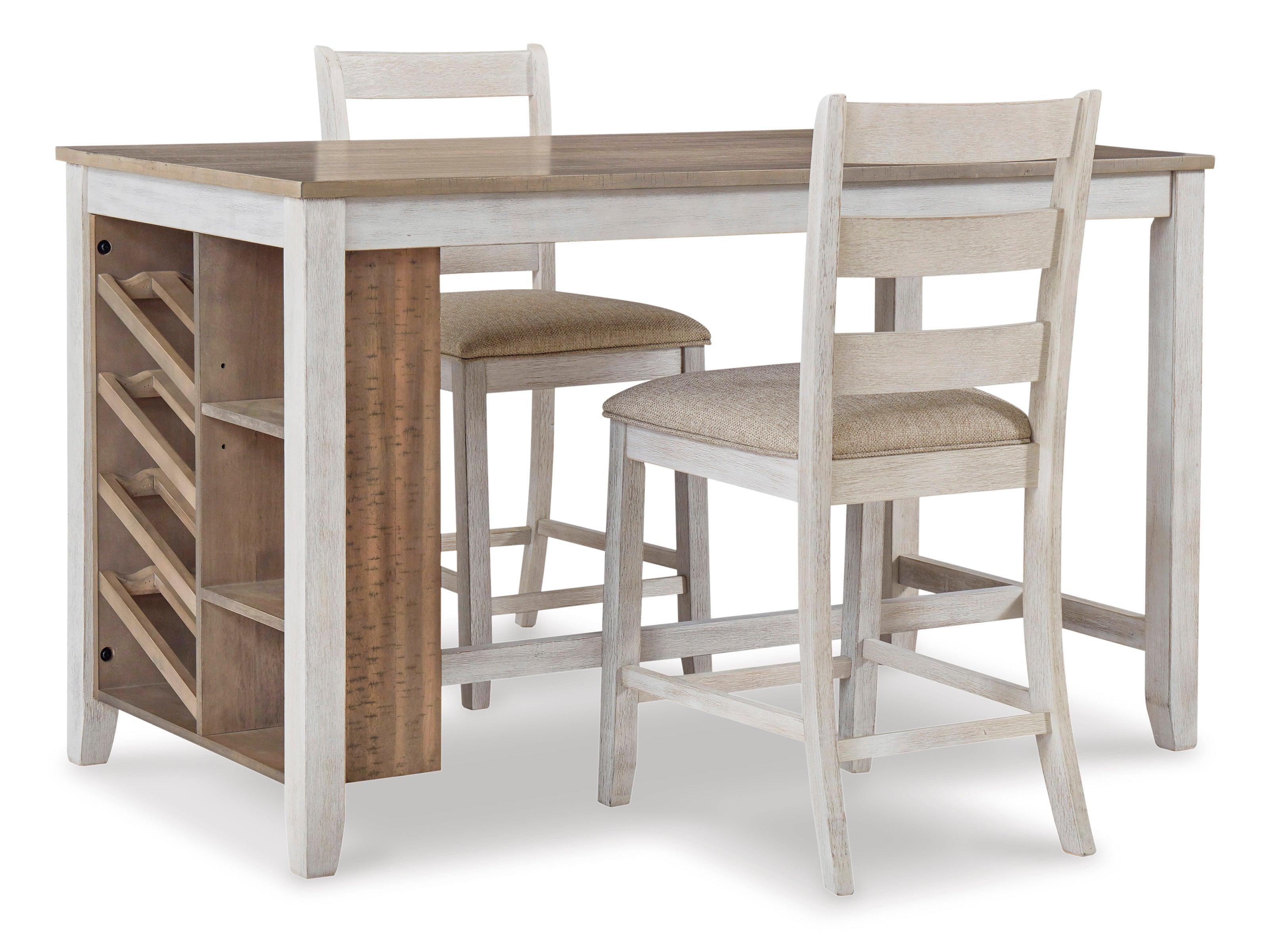 Skempton White/Light Brown 3-Piece Counter Height Set - SET | D394-32 | D394-124 - Bien Home Furniture & Electronics