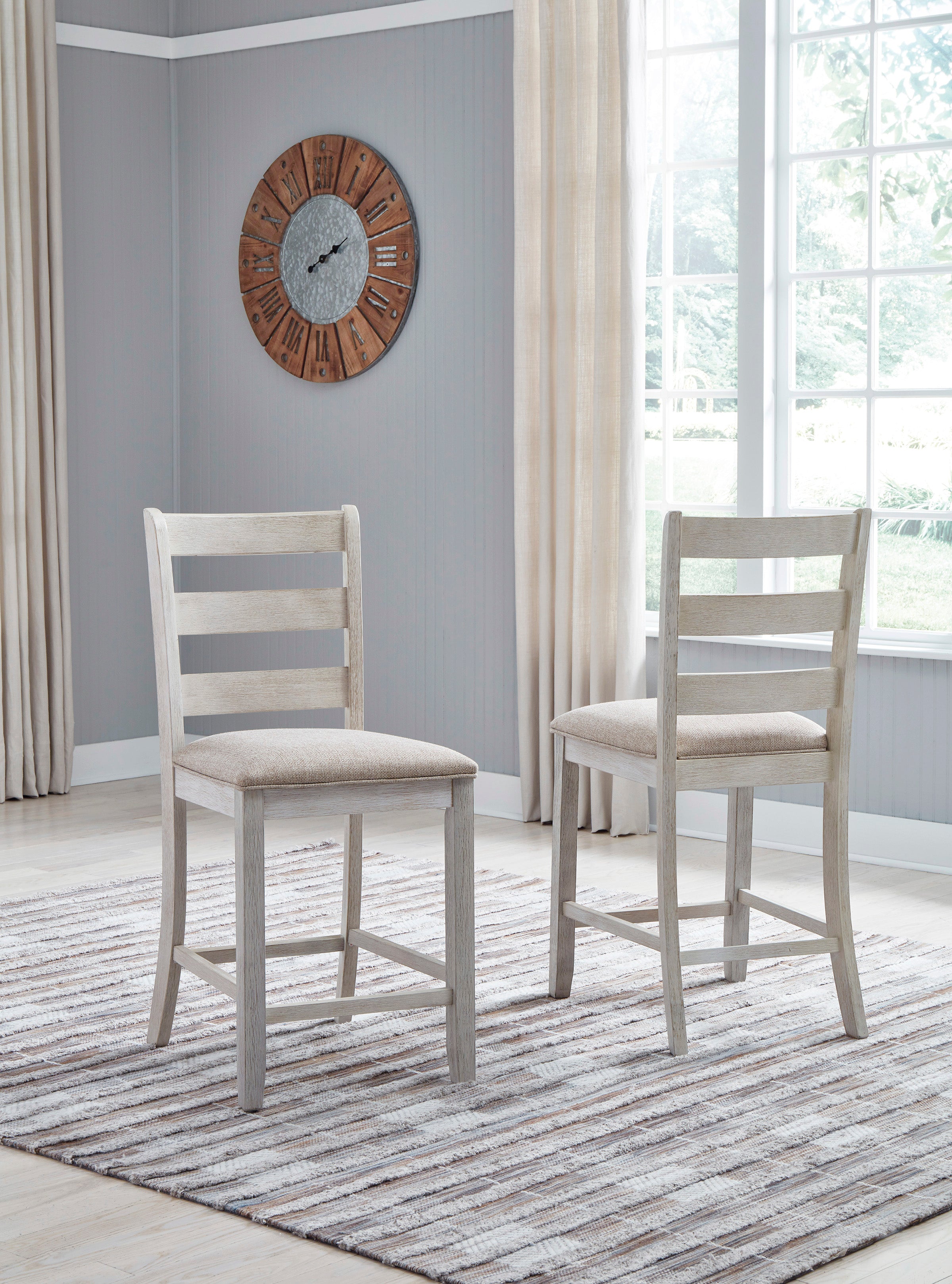 Skempton White/Light Brown 5-Piece Counter Height Set - SET | D394-32 | D394-124(2) - Bien Home Furniture & Electronics