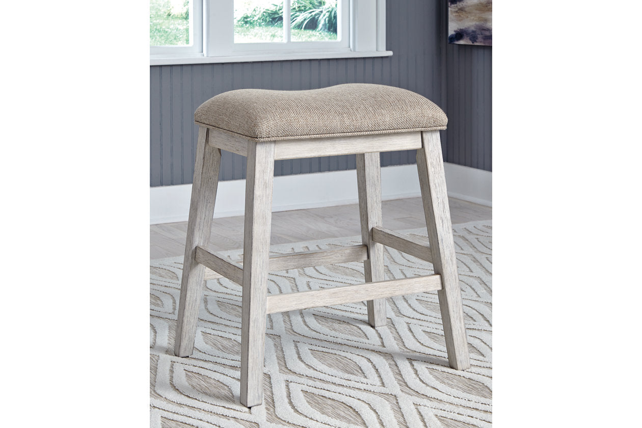 Skempton White/Light Brown Counter Height Barstool, Set of 2 - D394-024 - Bien Home Furniture & Electronics