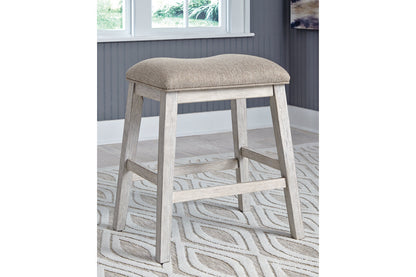 Skempton White/Light Brown Counter Height Barstool, Set of 2 - D394-024 - Bien Home Furniture &amp; Electronics