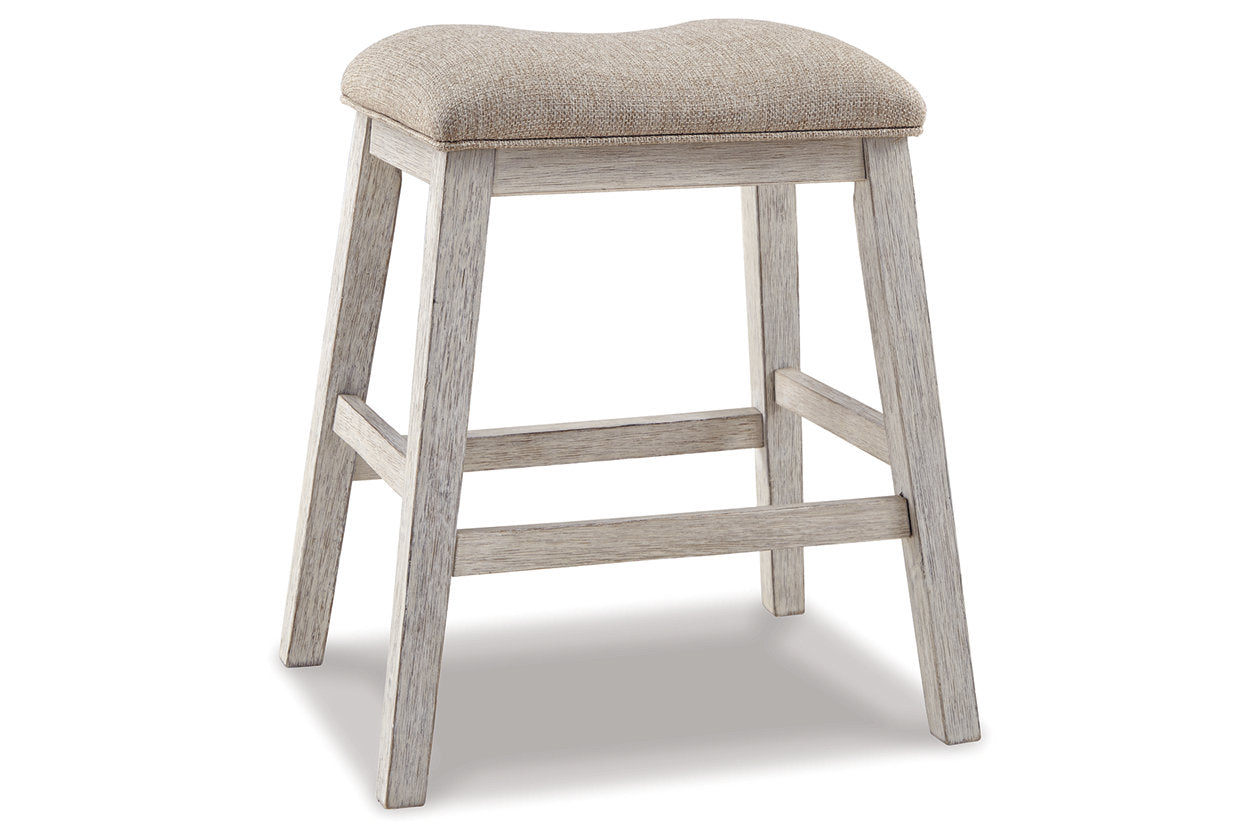 Skempton White/Light Brown Counter Height Barstool, Set of 2 - D394-024 - Bien Home Furniture & Electronics