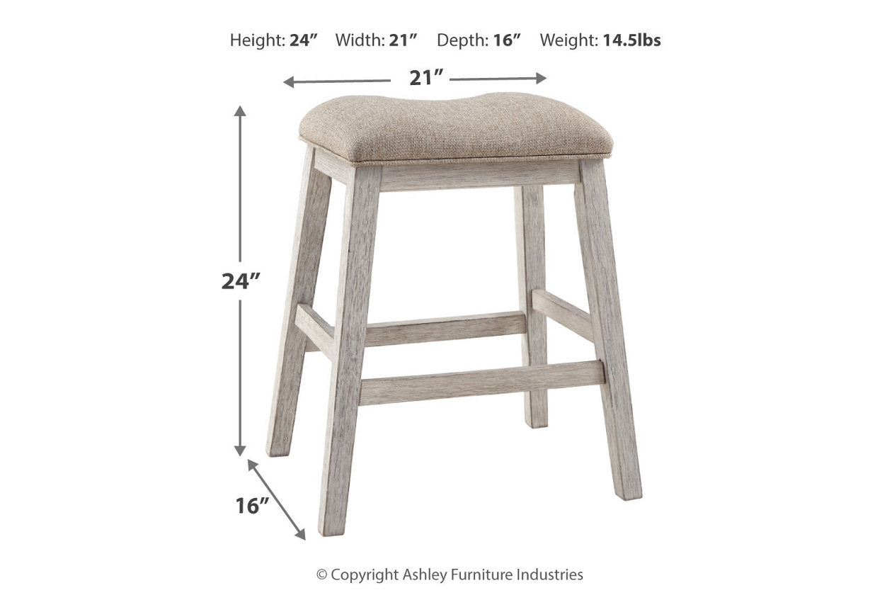 Skempton White/Light Brown Counter Height Barstool, Set of 2 - D394-024 - Bien Home Furniture & Electronics
