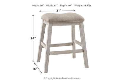 Skempton White/Light Brown Counter Height Barstool, Set of 2 - D394-024 - Bien Home Furniture &amp; Electronics