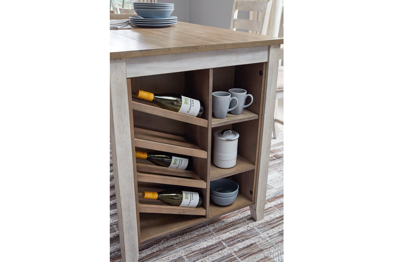 Skempton White/Light Brown Counter Height Dining Table - D394-32 - Bien Home Furniture & Electronics