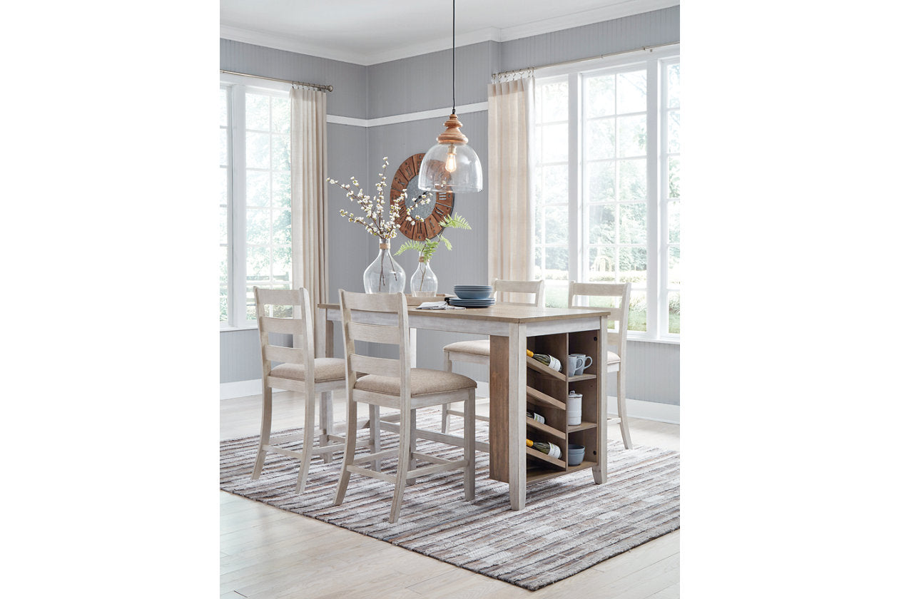 Skempton White/Light Brown Counter Height Dining Table - D394-32 - Bien Home Furniture & Electronics