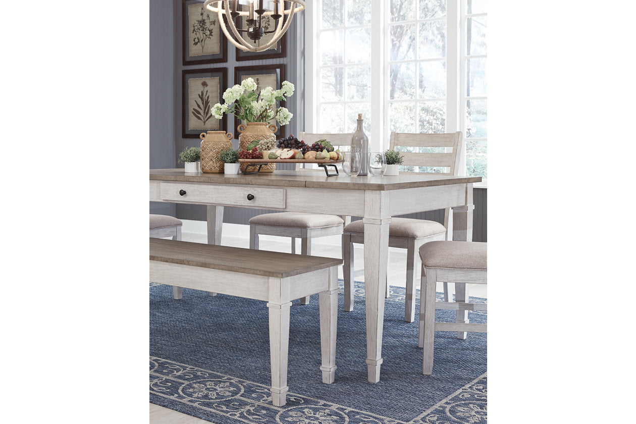Skempton White/Light Brown Dining Table - D394-25 - Bien Home Furniture & Electronics