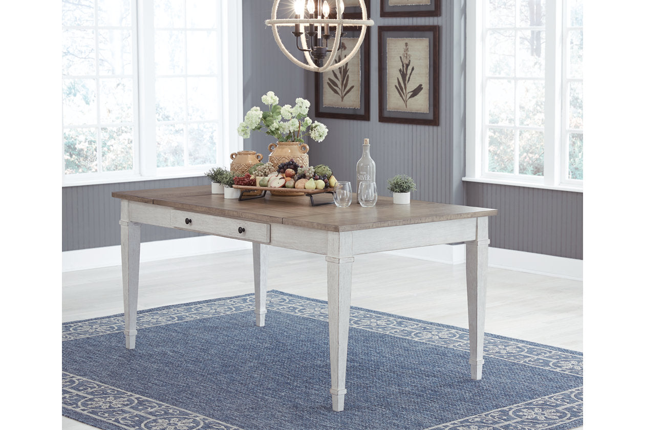Skempton White/Light Brown Dining Table - D394-25 - Bien Home Furniture & Electronics