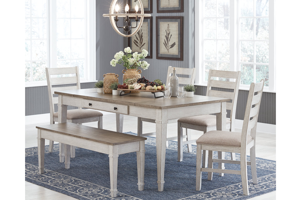 Skempton White/Light Brown Dining Table - D394-25 - Bien Home Furniture & Electronics