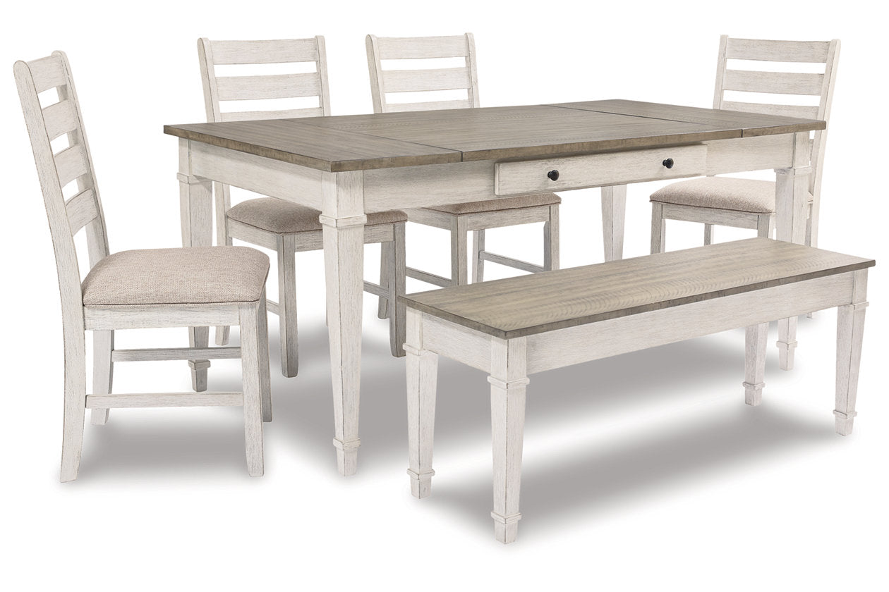 Skempton White/Light Brown Dining Table - D394-25 - Bien Home Furniture & Electronics