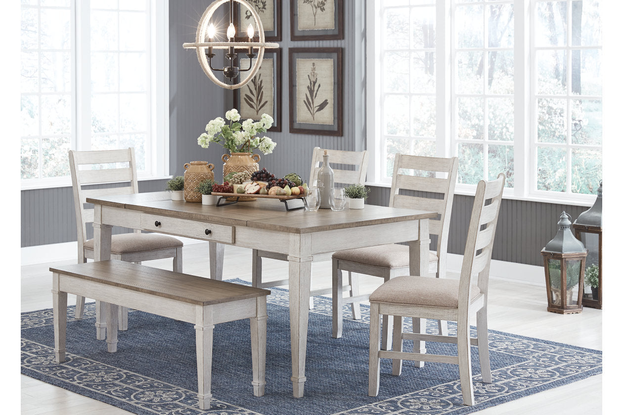 Skempton White/Light Brown Dining Table - D394-25 - Bien Home Furniture & Electronics