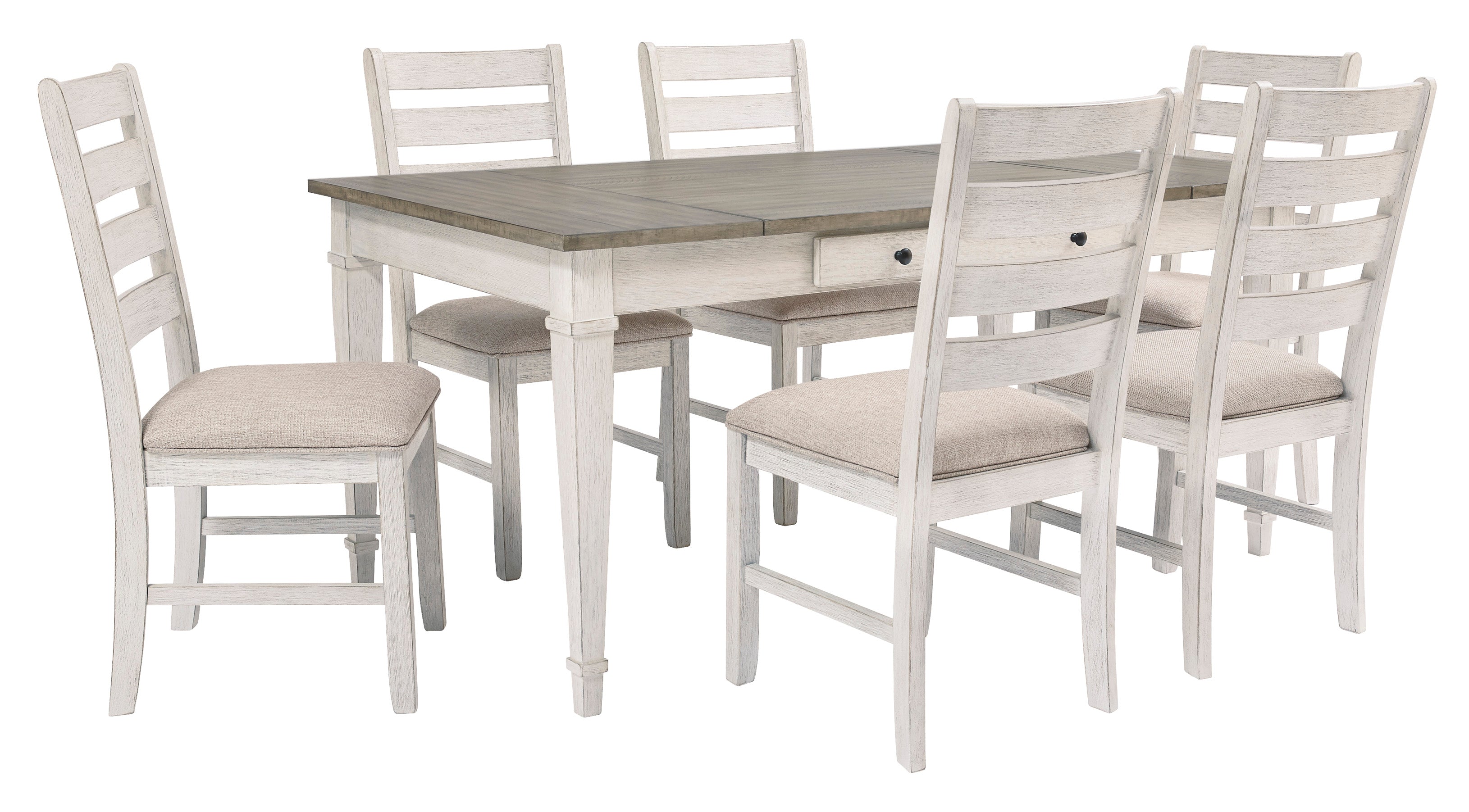 Skempton White/Light Brown Rectangular Dining Set - SET | D394-25 | D394-01(2) - Bien Home Furniture & Electronics