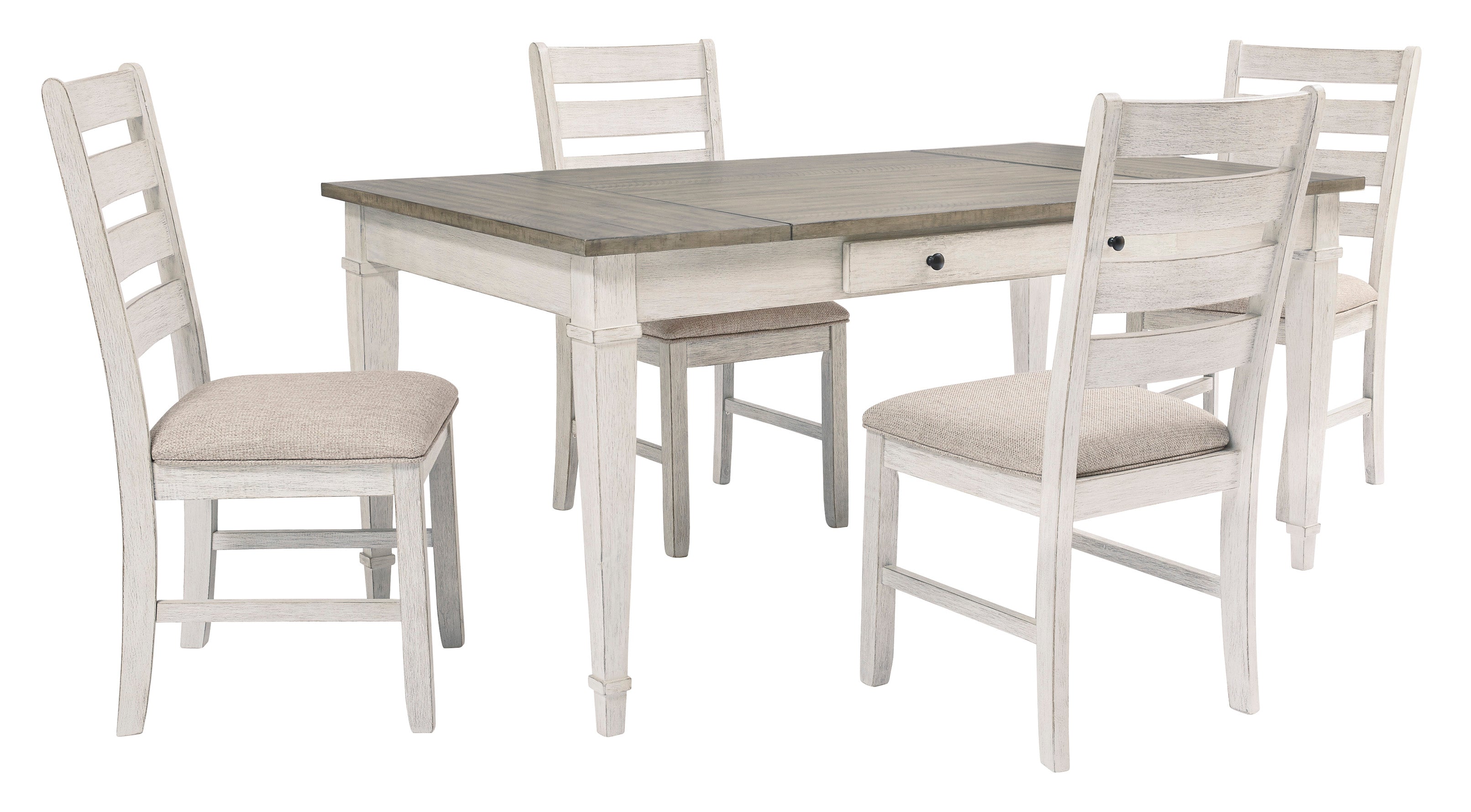 Skempton White/Light Brown Rectangular Dining Set - SET | D394-25 | D394-01(2) - Bien Home Furniture & Electronics