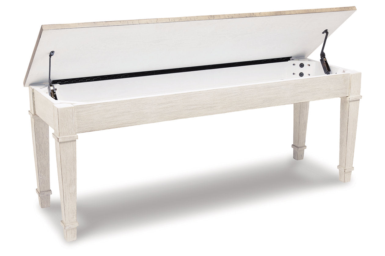 Skempton White/Light Brown Storage Bench - D394-00 - Bien Home Furniture & Electronics