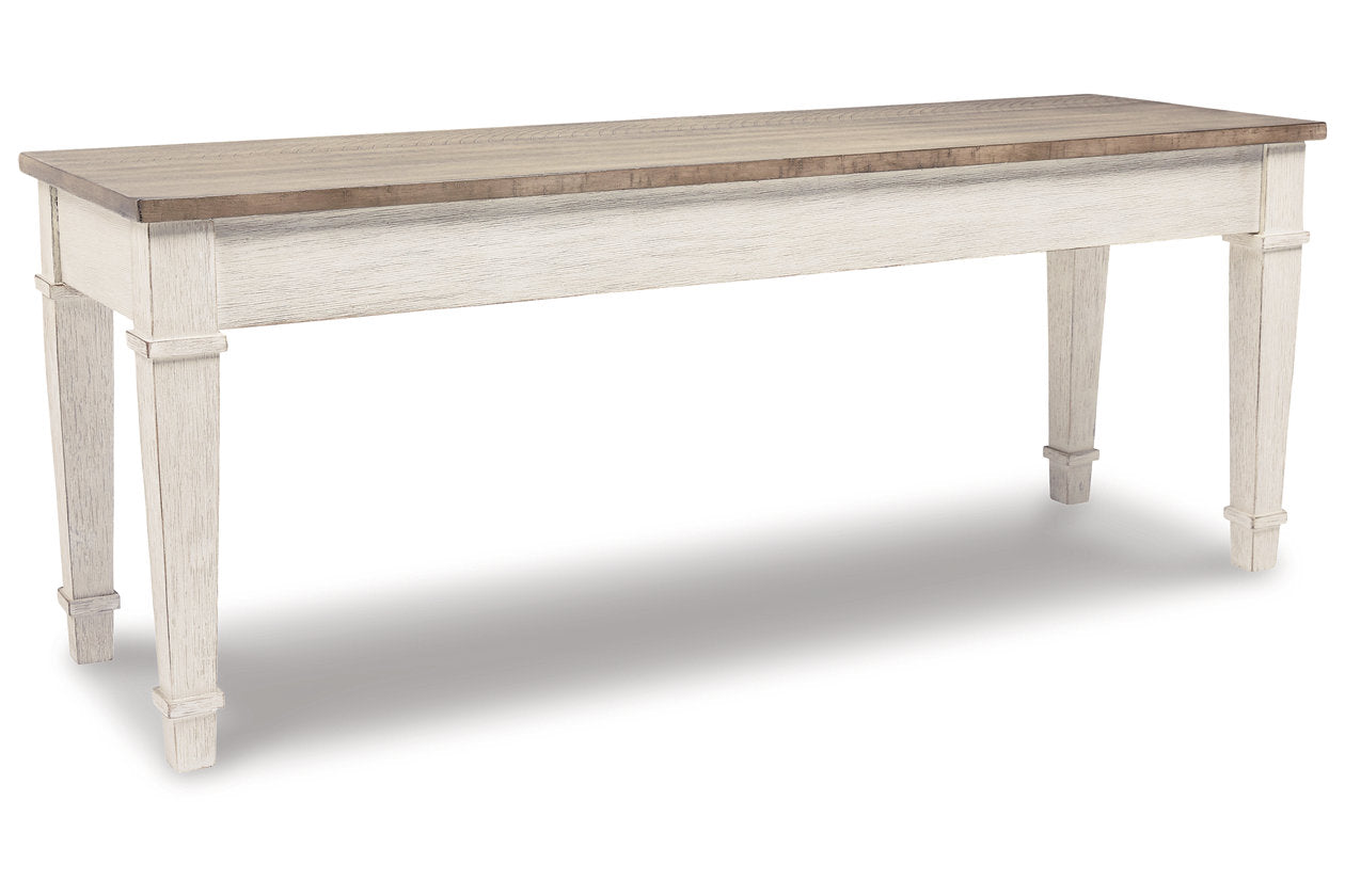 Skempton White/Light Brown Storage Bench - D394-00 - Bien Home Furniture & Electronics