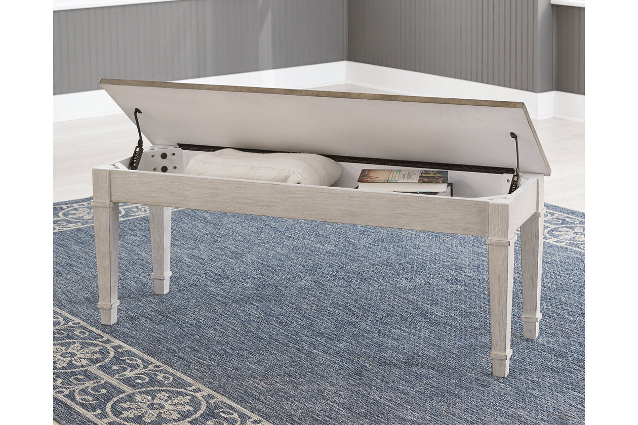 Skempton White/Light Brown Storage Bench - D394-00 - Bien Home Furniture & Electronics
