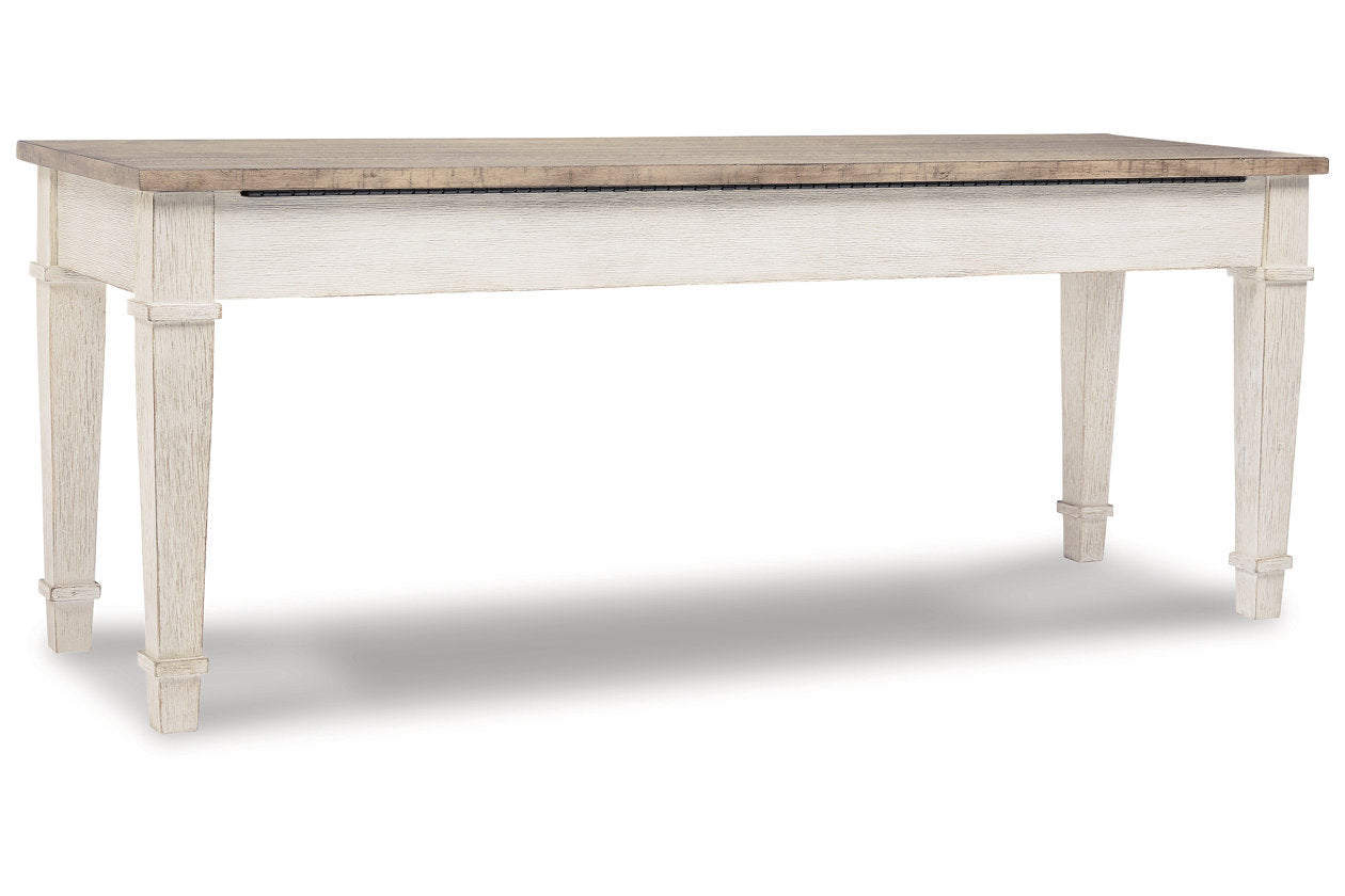 Skempton White/Light Brown Storage Bench - D394-00 - Bien Home Furniture & Electronics