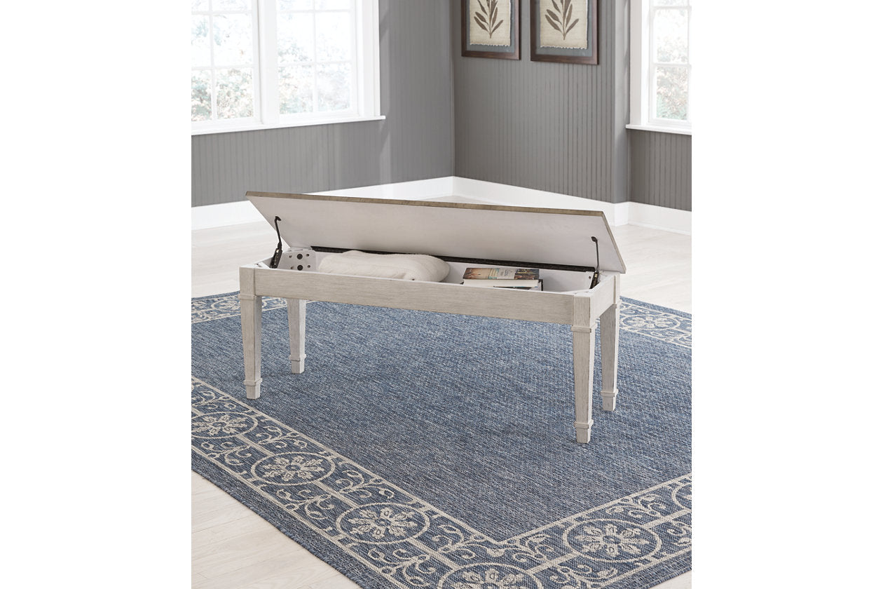 Skempton White/Light Brown Storage Bench - D394-00 - Bien Home Furniture & Electronics
